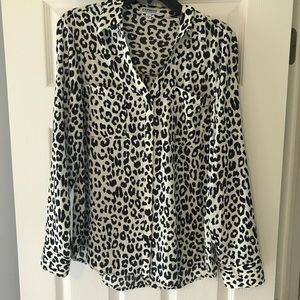 Express Leopard Portofino Shirt